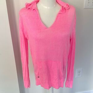 Lilly Pulitzer Neon Pink Medina Linen Hooded Sweater S